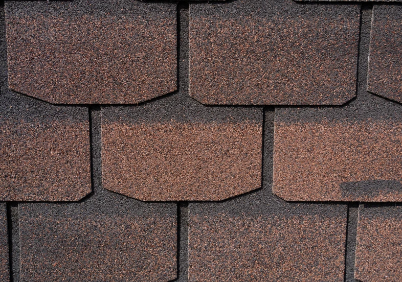 Patterned roofing shingles detail